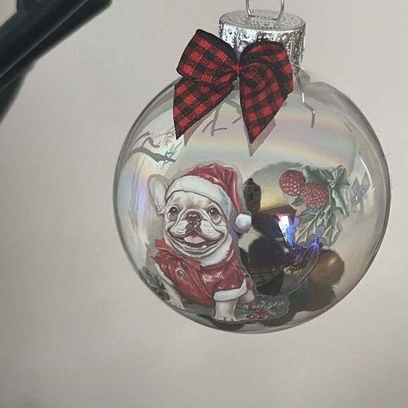 Upcycled Clear Glass Ornaments 3 Different Decor Christmas Balls Dog Cat Candy - Picture 9 of 14